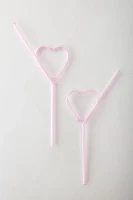 ban.do Heart Glass Straw Set