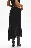 Silence + Noise Serene Asymmetric Lace Midi Skirt