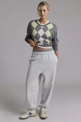 BDG Tashi Argyle Oversized V-Neck Sweater