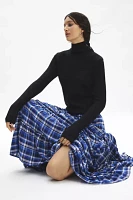 Urban Renewal Remnants Plaid Tiered Maxi Skirt