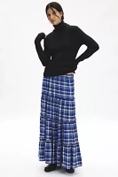 Urban Renewal Remnants Plaid Tiered Maxi Skirt