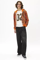 BDG Bonfire Camo Graphic Cropped Full Zip Hoodie Sweatshirt