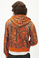 BDG Bonfire Camo Graphic Cropped Full Zip Hoodie Sweatshirt