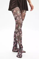 Allover Print Floral Tights