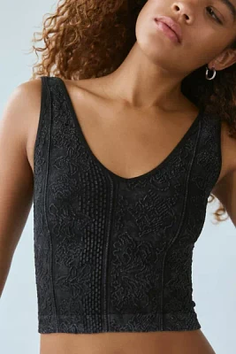 Out From Under Plunge Tapestry Jacquard Seamless Knit Cami