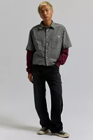 UO Check Pattern Cutoff Oxford Shirt