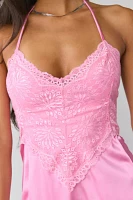 Mucci Luisa Lace-Trim Satin Slip Dress