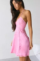 Mucci Luisa Lace-Trim Satin Slip Dress