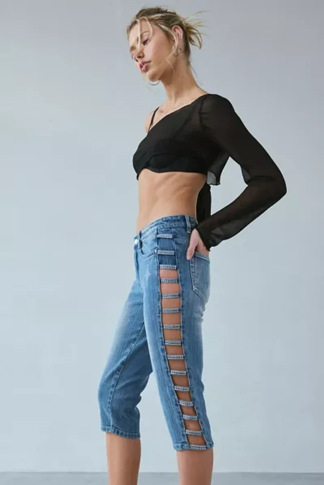 Fantastic Baby Adore Embellished Denim Capri