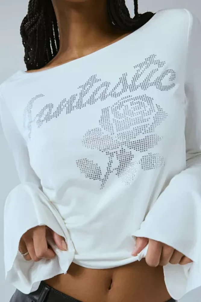 Fantastic Baby Kandy Embellished Graphic Boatneck Top