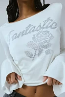 Fantastic Baby Kandy Embellished Graphic Boatneck Top