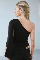 Fantastic Baby Asymmetric One-Shoulder Embellished Graphic Top