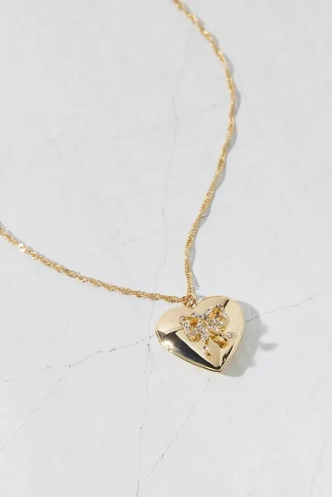 Bow Locket Pendant Necklace