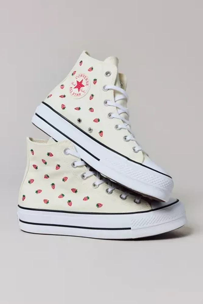 Converse Women's Chuck Taylor All Star Embroidered Strawberries Lift Platform Sneaker