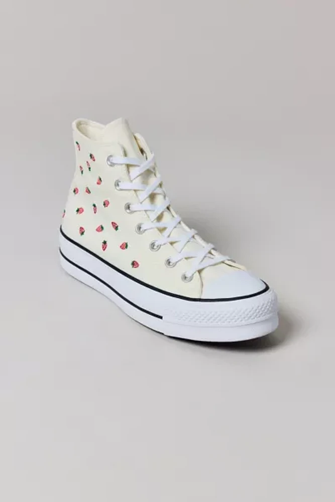 Converse Women's Chuck Taylor All Star Embroidered Strawberries Lift Platform Sneaker