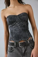 Silence + Noise Paige Faux Suede Studded Tube Top