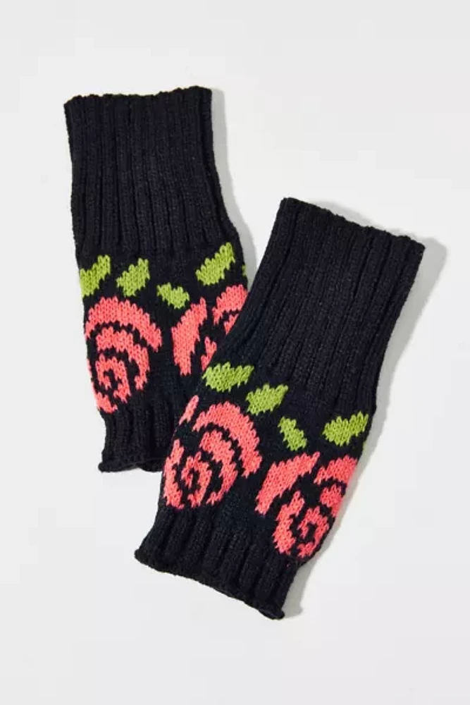 Rose Knit Handwarmer Fingerless Glove