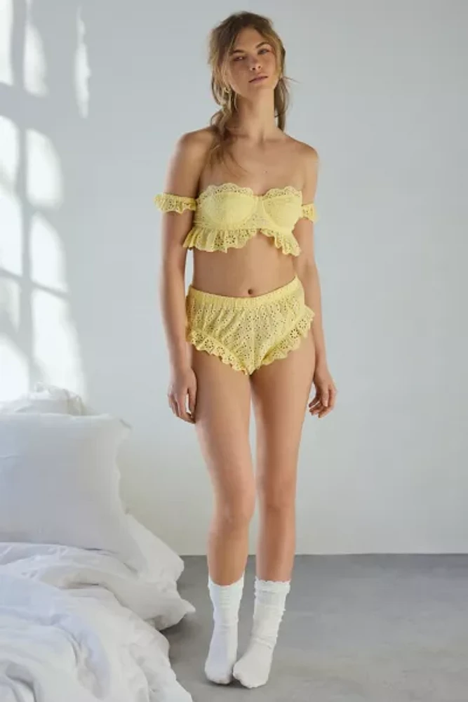 Out From Under Picnic Me Up Off-The Shoulder Eyelet Bra Top