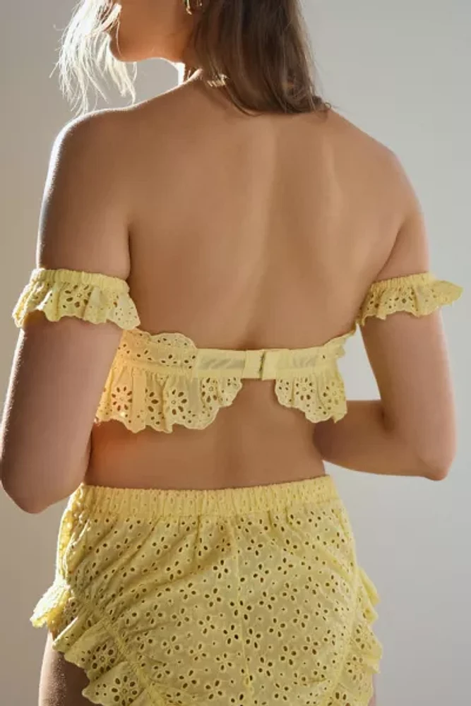 Out From Under Picnic Me Up Off-The Shoulder Eyelet Bra Top