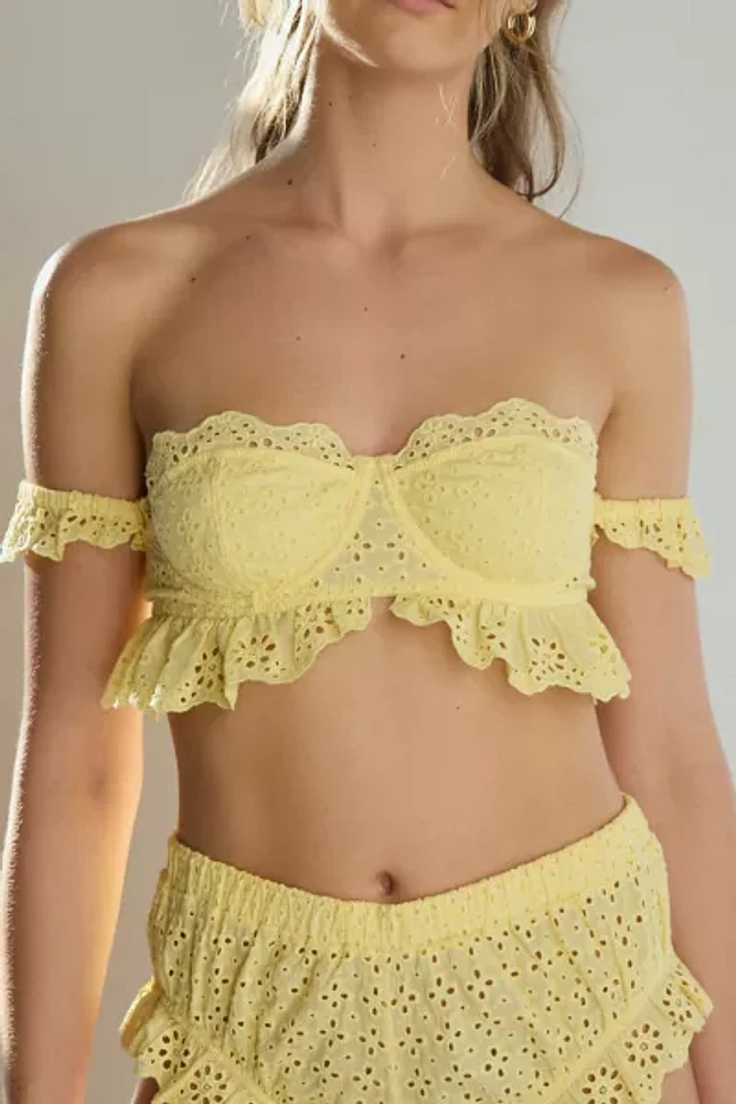 Out From Under Picnic Me Up Off-The Shoulder Eyelet Bra Top