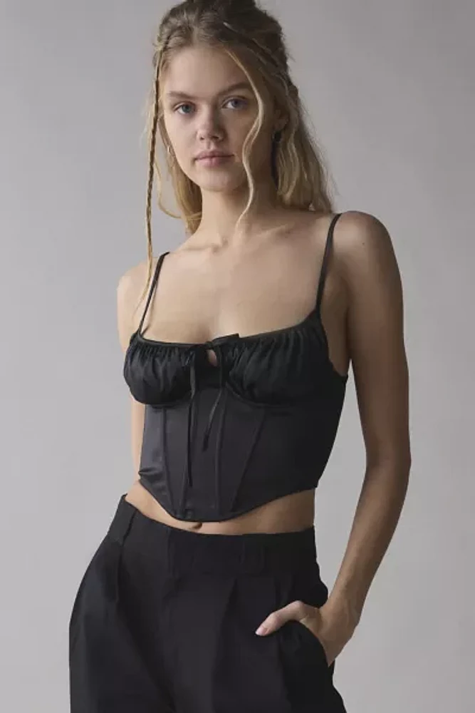 Out From Under Devon Satin Tie-Front Corset