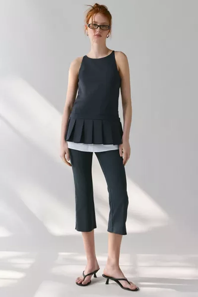 WMWM Grey Pleated Sporty Open-Back Micro Mini Dress