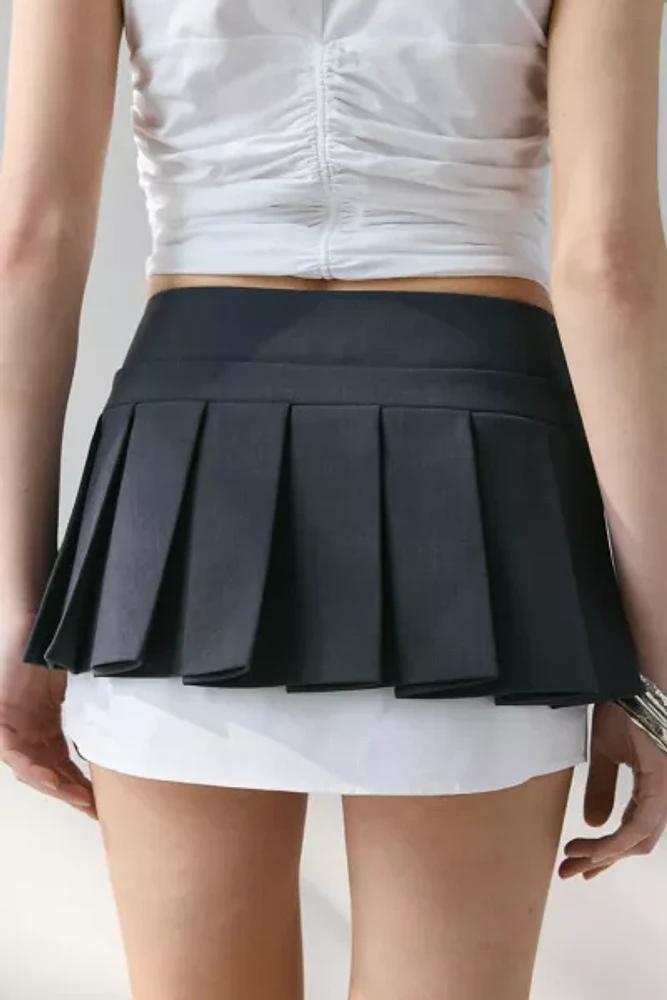 WMWM Layered Grey Pleated Micro Mini Skirt