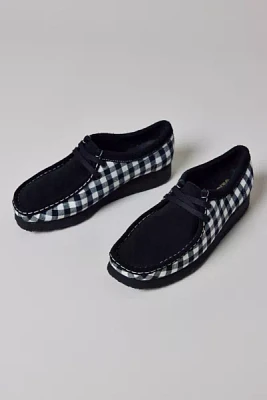 Clarks Women's Wallabee Black & White Gingham Shoe
