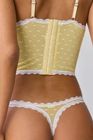 Mucci Francesca Swiss Dot Mesh Lace-Trim Thong
