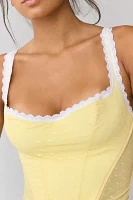 Mucci Ilaria Swiss Dot Mesh Lace-Trim Corset