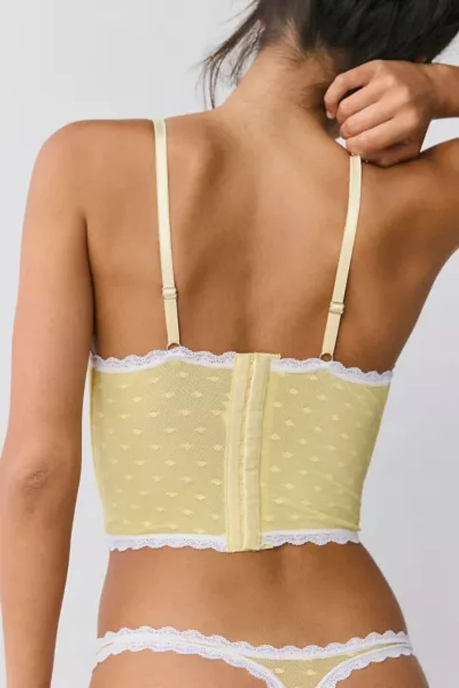 Mucci Ilaria Swiss Dot Mesh Lace-Trim Corset