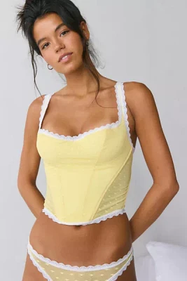 Mucci Ilaria Swiss Dot Mesh Lace-Trim Corset