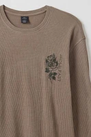 Rose Graphic Thermal Long Sleeve Tee