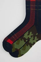 Camo & Plaid Crew Sock