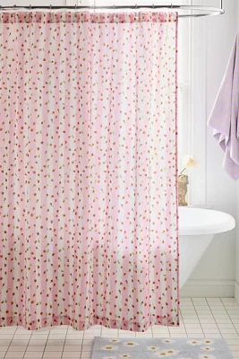 Striped Rose Printed Shower Curtain