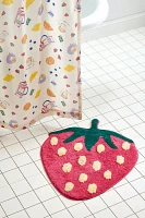 Strawberry Shape Plush Tufted Bath Mat