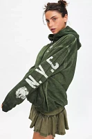 East NYC Graphic Oil Dyed Hoodie Sweatshirt