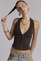 Silence + Noise Addison Faux Leather Vest Top