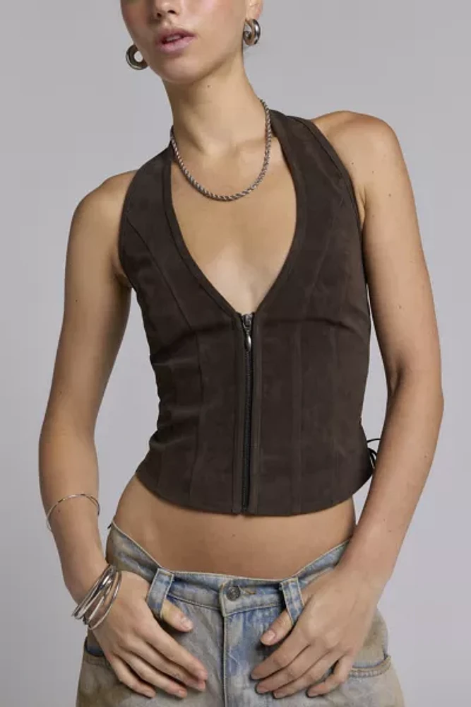 Silence + Noise Addison Faux Leather Vest Top