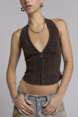 Silence + Noise Addison Faux Leather Vest Top