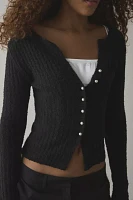 Kimchi Blue Rose Split-Front Textured Knit Cardigan