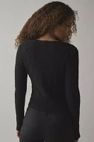 Kimchi Blue Rose Split-Front Textured Knit Cardigan