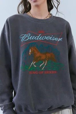 Budweiser King Of Beers Graphic Crew Neck Pullover