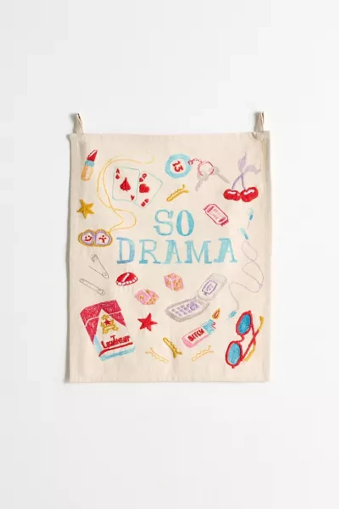 So Drama Embroiderd Flag Tapestry