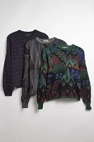 Urban Renewal Remade Patterned Boxy Cropped Crew Neck Sweater