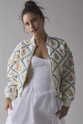 BLANKNYC Sought After Embroidered Floral Bomber Jacket