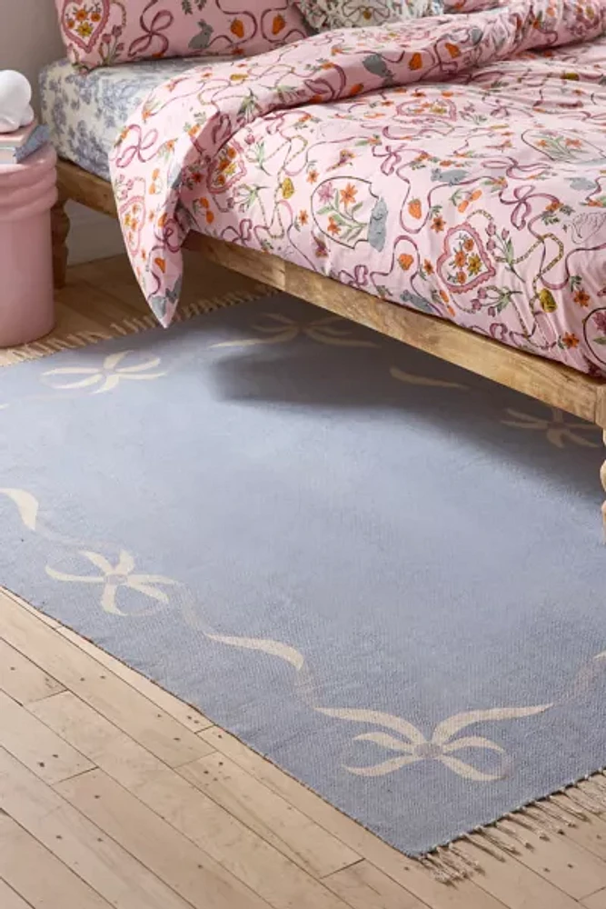 Lacey Bows Unbrushed Printed Rug