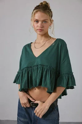 UO Brooke Ruffle Babydoll Blouse