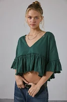 UO Brooke Ruffle Babydoll Blouse