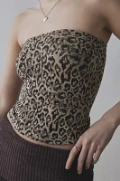 Out From Under Leopard Print Seamless Knit Tube Top